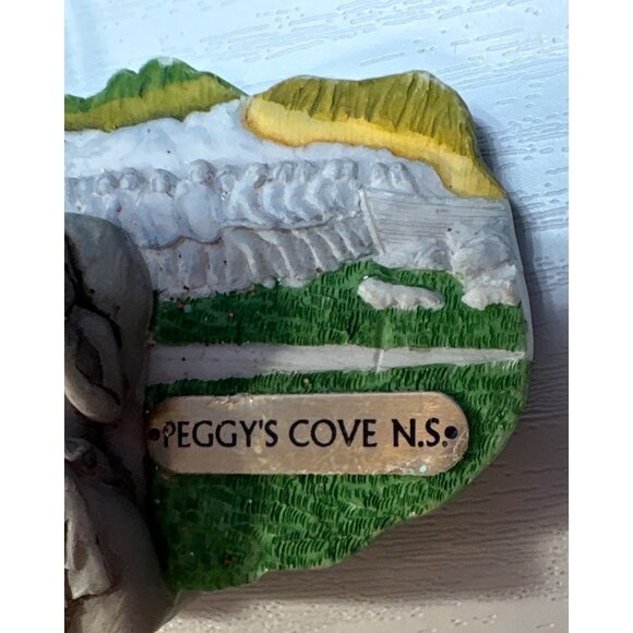 Peggys Cove N.S. Hand Painted Ornament Resin Fishermen Scene 3.25" - Picture 3 of 6